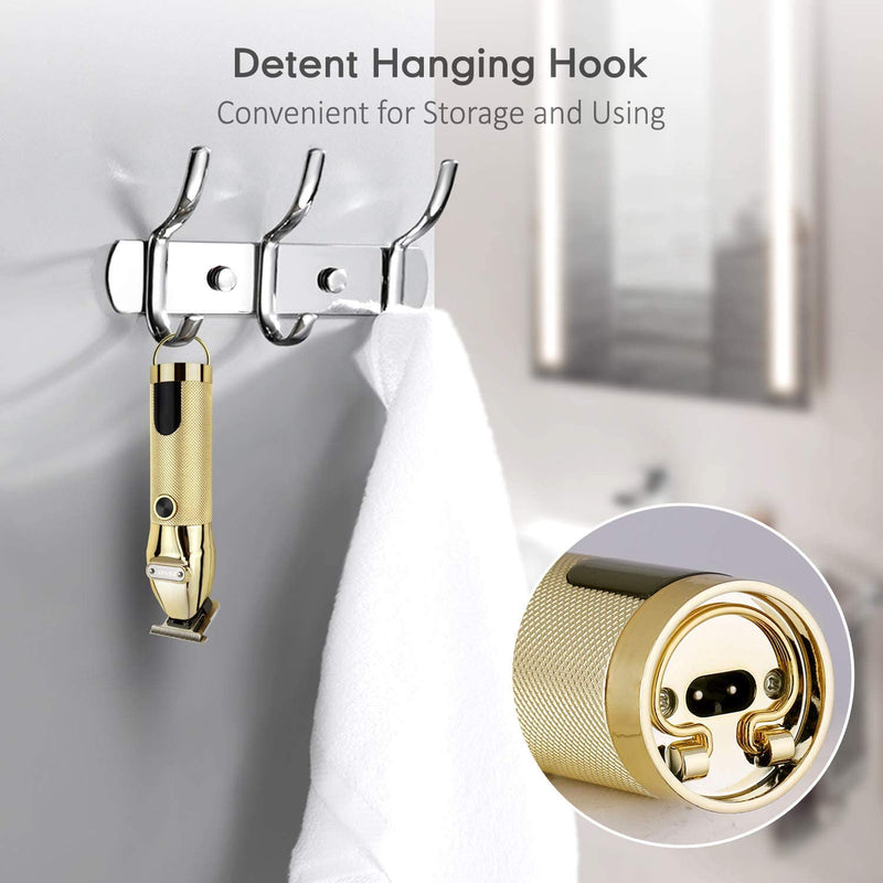 Professional Hair Trimmer Cordless Outlining Trimmer T Liners Clippers for Men Rechargeable LED Display Zero Gapped Trimmers for Barbers（Gold