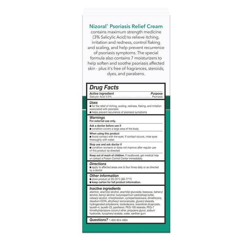 [Australia] - Nizoral Psoriasis Relief Cream- Relieves Itching, Irritation & Redness and Controls Flaking and Scaling with Maximum Strength Medicine (Salicylic Acid 3%), 4 Fl Oz 4 Fl Oz (Pack of 1) 