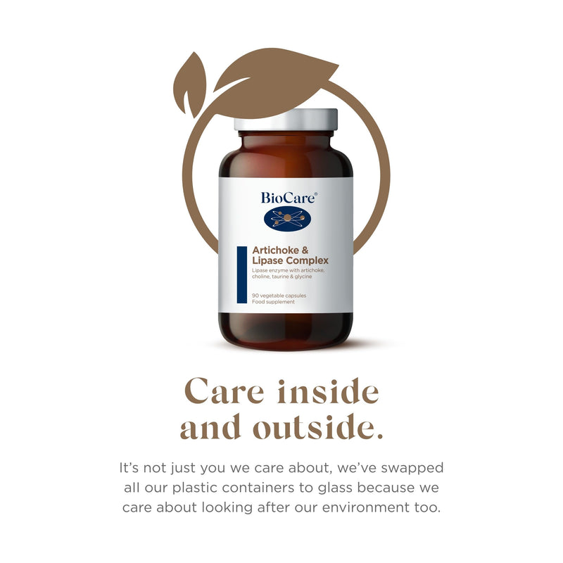 BioCare Artichoke & Lipase Complex - with Choline, Artichoke Extract, Lipase, Taurine & Glycine - 90 Capsules