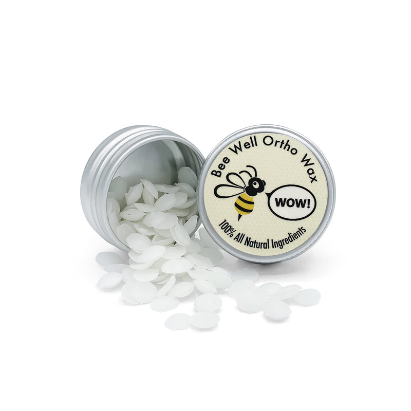 [Australia] - Bee Well Ortho Wax Pure | All Natural Extra Firm Braces Wax | Protect, Prevent & Relieve Orthodontic Braces Discomfort & Mouth Pain | Aluminum Jar | 75 Pieces of Wax for Braces 