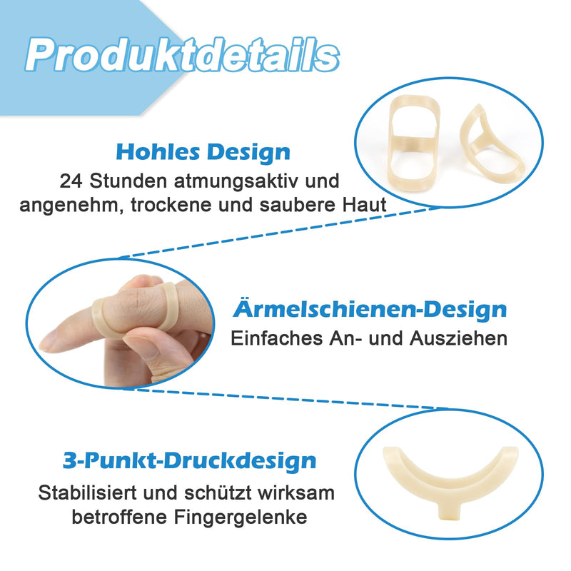 [Australia] - GADITIEK Pack of 5 finger splints, finger protection, oval finger splint, plastic, waterproof mallet finger splint for flail fingers, arthritis fingers, finger joint protection, mallet finger splint (6,7,8,9,10) 6,7,8,9,10 