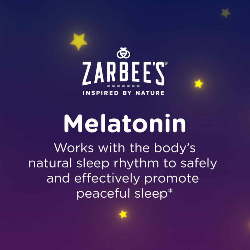 Zarbee's Kids 1mg Melatonin Chewable Tablet Drug-Free & Effective Sleep Supplement Easy to Take Natural Grape Flavor Tablets for Children Ages 3 and up 50 Count Grape Tablets, 50ct