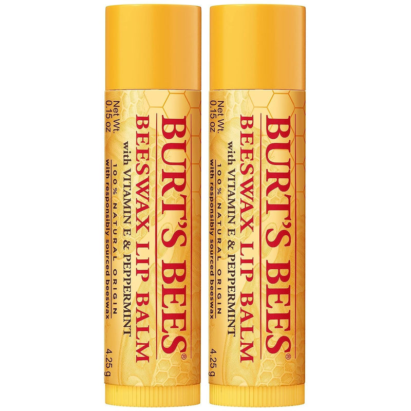 Burt's Bees Lip Balm Easter Basket Stuffers - Original Beeswax, Lip Moisturizer With Responsibly Sourced Beeswax, Tint-Free, Natural Conditioning Lip Treatment, 2 Tubes, 0.15 oz. (Pack of 2) 2 Count (Pack of 2)