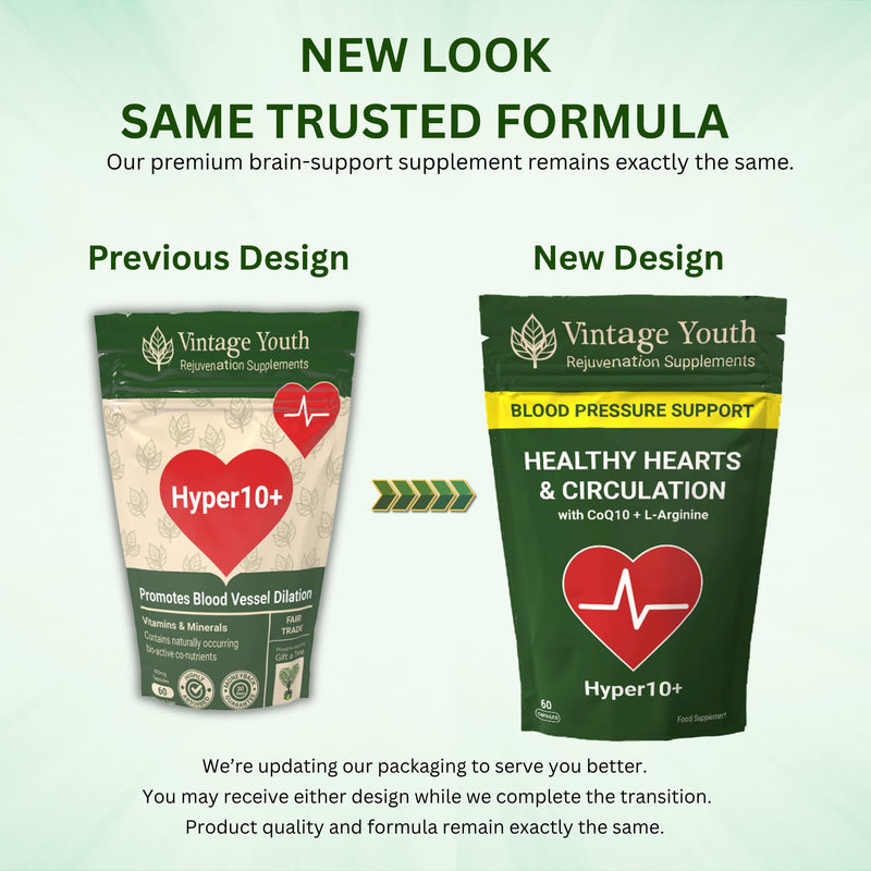 Hyper10+ Blood Pressure Support Supplement | Promotes Cardiovascular Health and Blood Vessel Dilation | Supports Healthy Blood Pressure