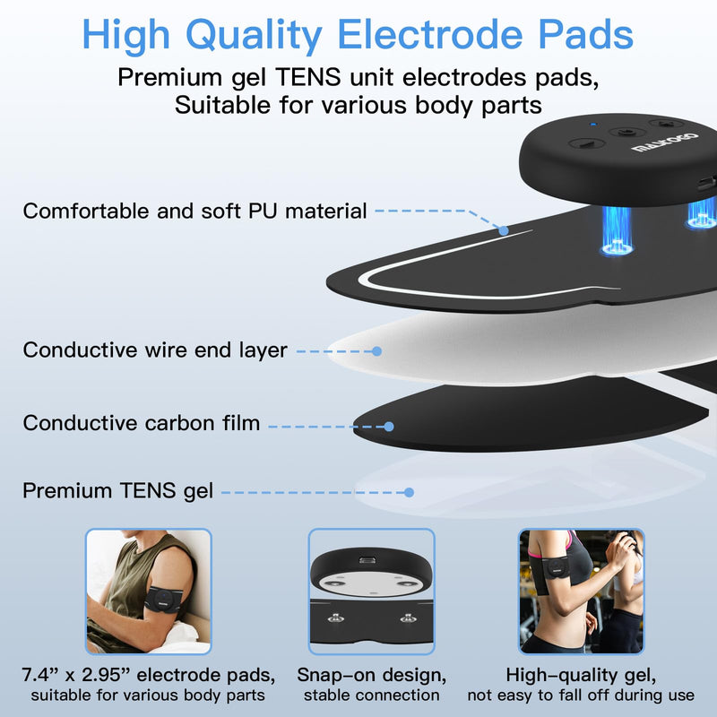Dual Host Wireless TENS Unit Muscle Stimulator with APP Control | 26 Modes, 25 Intensity Levels, App and Button Controls, 4-in-1 Functionality (TENS, EMS, MAS, FEMALE), Independent Control
