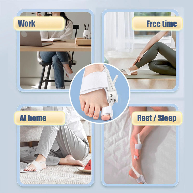 [Australia] - Recovist Bunion Corrector for Women & Men- Upgraded Tailors Big Toe Straightener Orthopedic Bunions Splint for Hallux Valgus Pain Relief Hammer Toe Straightener Left/Right Feet - 2PC Black 