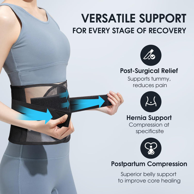 [Australia] - Umbilical Hernia Belt, Elastic Abdominal Binder Lower Waist Support Belt, Post Surgery Postpartum Belly Band Belly Wrap Hernia Belt Stomach Compression Wrap for Men and Women (Small) Small 
