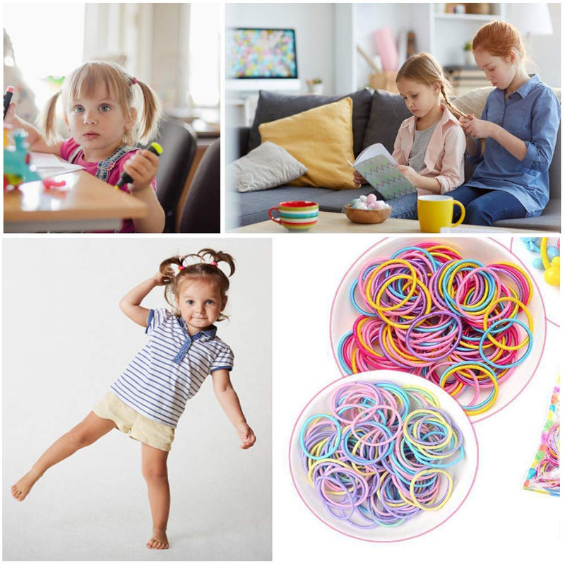 [Australia] - 200pcs Hair Ties for Kids Toddler Hair Ties for Girls Elastic Small Hair Bands for Kids thin 