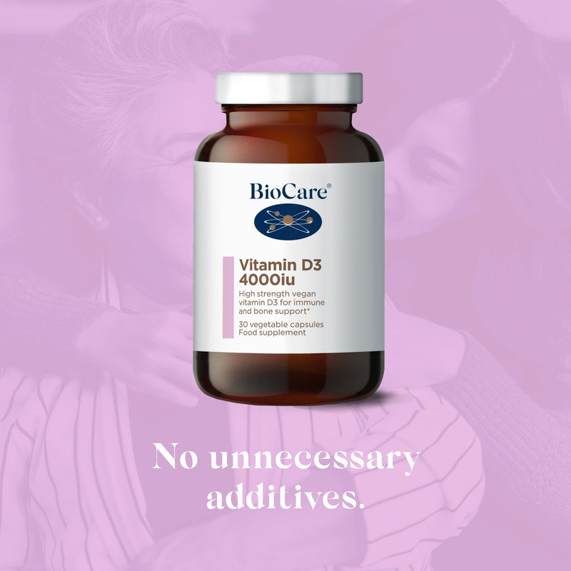 BioCare Vitamin D3 4000iu - High Strength Vegan Vitamin D for Bone, Muscle, Teeth and Immune Support - 30 Capsules 30 count (Pack of 1)