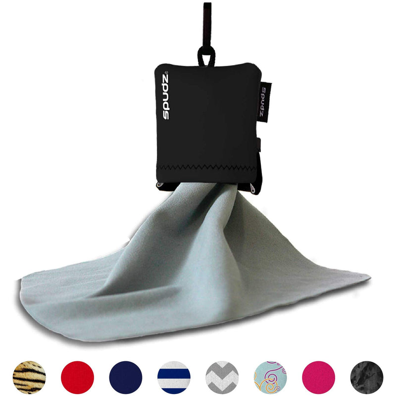 [Australia] - SPUDZ Ultra | Microfiber Cloth Screen Cleaner and Lens Cleaner | Closable Bottom | Black | 10 x 10 Inches 10 x 10 Inch 