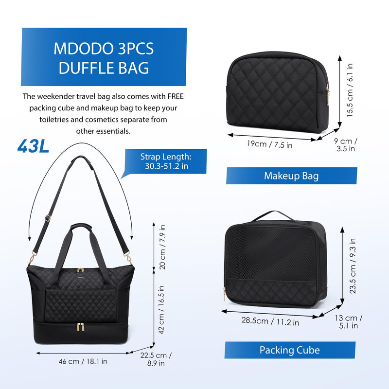 15.6Inch Laptop Backpack for Women Men Travel Duffel Bag for Women Weekender Overnight Carry on Tote with Shoe Compartment Wet Pocket