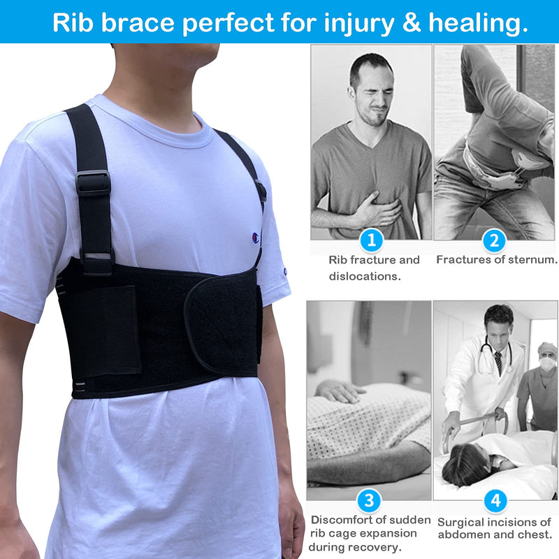 [Australia] - Rib Brace Chest Binder Belt for Men and Women, Breathable Rib Support Wrap for Cracked, Fractured or Dislocated Ribs Protection, Compression Rib Cage Brace for Bruised or Broken Ribs (XX-Large) XX-Large 