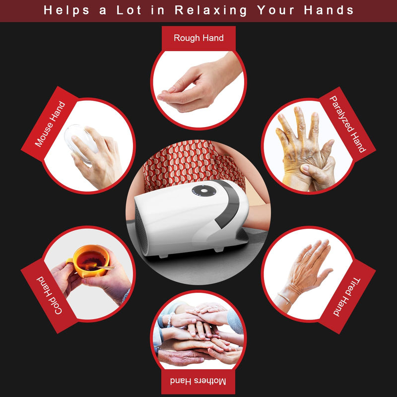 [Australia] - Xllent Christmas Gifts for Women,White Elephant Gifts for Adults - Hand Massager with Compression & Heating,Electric Hand Massager for Arthritis and Carpal Tunnel(White) 
