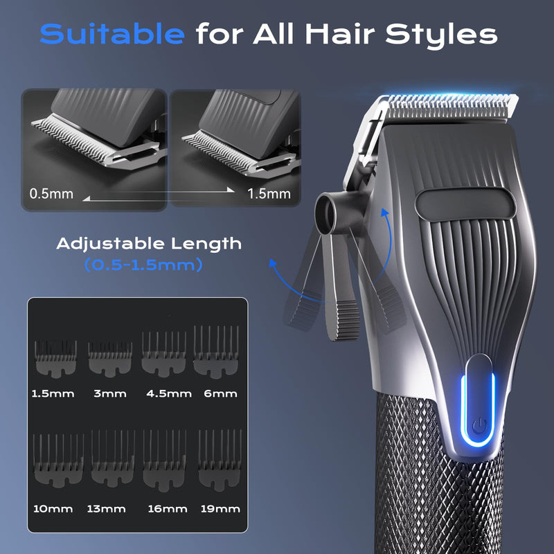 [Australia] - Hair Clippers for Men, Professional Cordless Hair Cutting and Trimmers Set with 7500RPM Powerful Motor & LCD Display, Mutil Function Mens Electric Hair Grooming Shaver Kit for Nose, Face, Body, Beard Black 