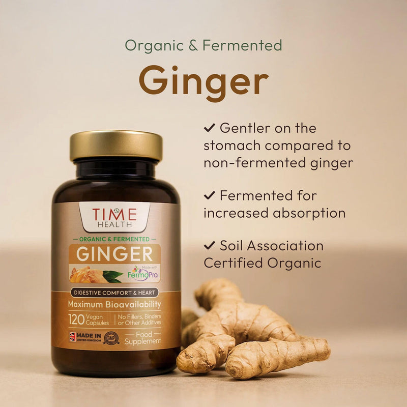 New: Organic Fermented Ginger – 120 Capsules – Highly Bioavailable – Digestive Comfort, Heart, Inflammation & Antioxidant Support – Vegan – UK Made Supplement – GMP Standards – Zero Additives