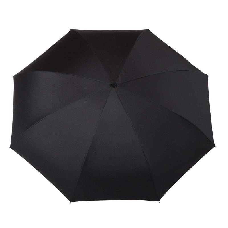 Totes Auto Reverse Close Windproof Stick Inbrella with Water Repellent Protection Black/Grey