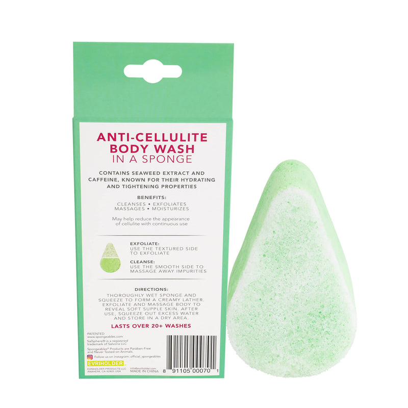 [Australia] - Spongeables Anti Cellulite Body Wash in a 20+ Wash Sponge, Fresh Aloe, 1 Count 1 Count (Pack of 1) 