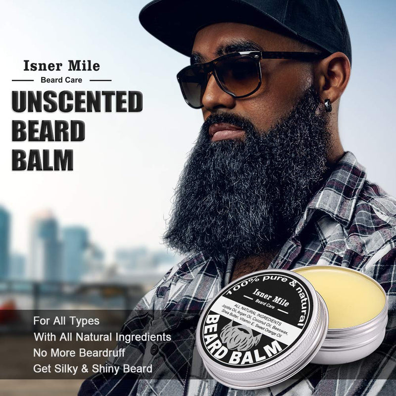 [Australia] - Upgraded beard care set for men, beard growth care and trimming with hair conditioner, beard oil, beard balm, butter wax, beard brush, beard comb, beard scissors, best perfect gift light orange 