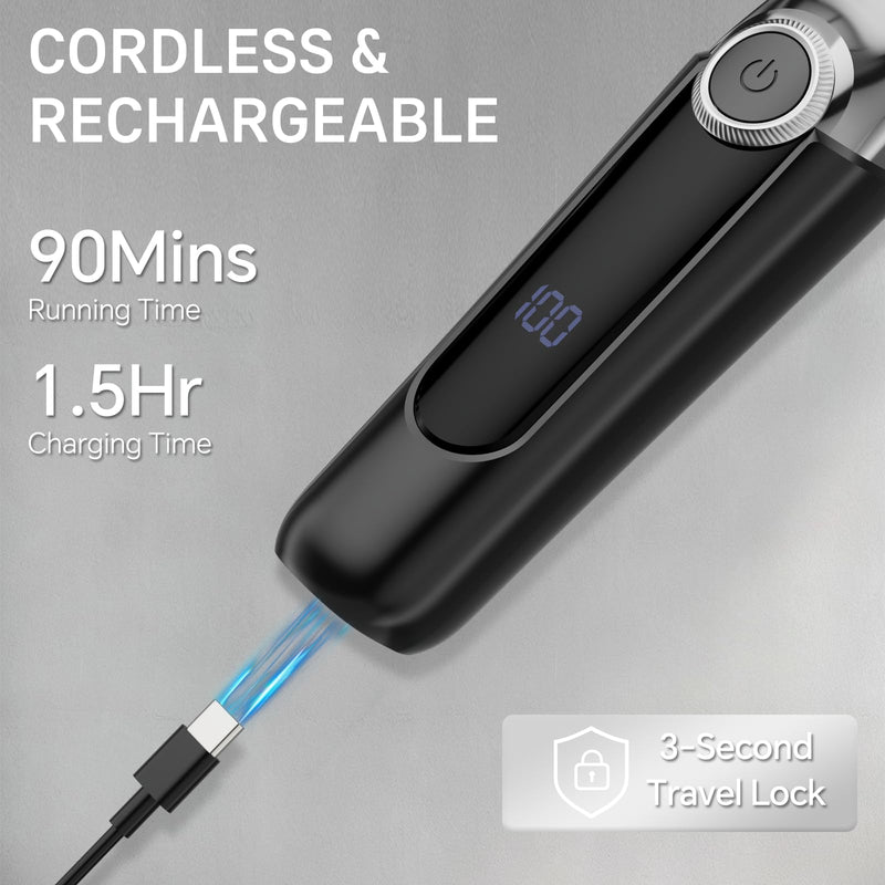 [Australia] - Beard Trimmer for Men, 5 in 1 Electric Razor for Men, Cordless Hair Clippers, Waterproof Grooming Kit for Shaving Face, Mustache, Body, Ear, Nose Hair Trimmer, Black 