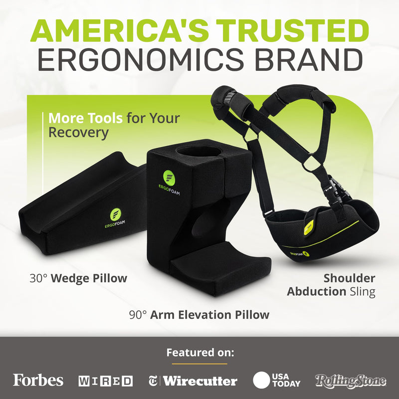 [Australia] - ErgoFoam Shoulder Sling with Abduction Pillow - Premium Abduction Sling Designed for Athletes - Arm Sling Shoulder Immobilizer With Pillow (Left) Left Arm 