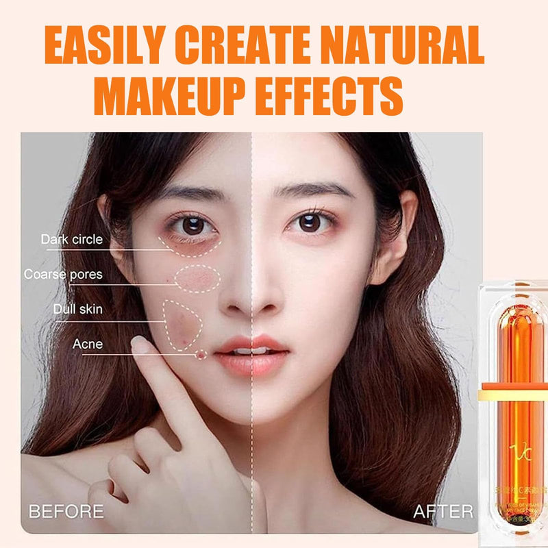 XIRUJNFD Vitamin C Makeup Tone Up Cream, Five Vitamin C Tone-Up Cream, Multi 4-In-1 Face, Concealer, Face Primer and Makeup (3) 3