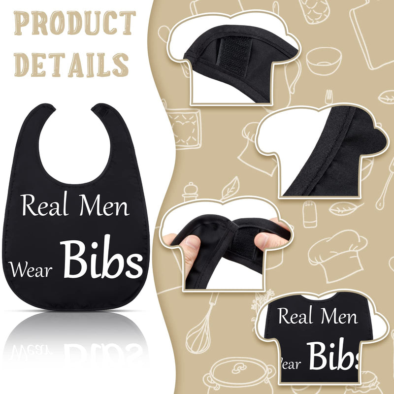 [Australia] - Zhanmai 4 Pcs Funny Large Adult Bibs Washable Dining Clothing Protectors for Women Men Eating Feeding Elegant Style 