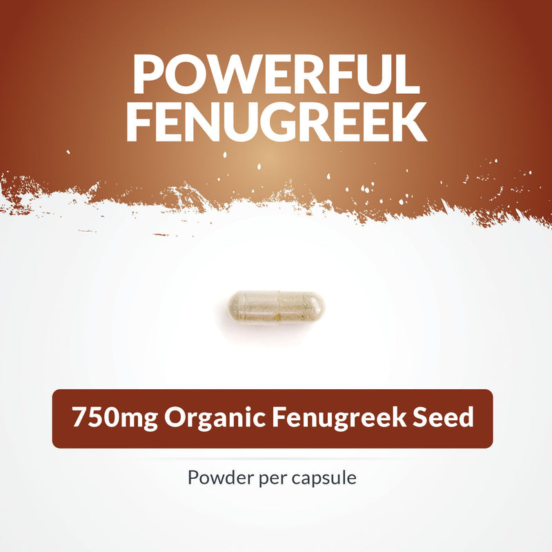 Organic Fenugreek Capsules 2250mg - 240 Vegan Capsules - 100% Pure Fenugreek Powder - Soil Association Certified - Fenu Greek Supplement for Women & Men - Made in the UK - Nu U Nutrition