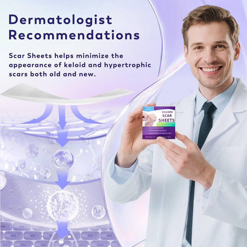[Australia] - Silicone Scar Sheets, Silicone Scar Tape(1.6"x 60" Roll-1.5M), Medical Grade Scar Sheets, Scar Tape for Surgical Scars, Burn, C-Section, Keloid Scars, Acne Treatment, Stretch Marks Removal 1.5M 