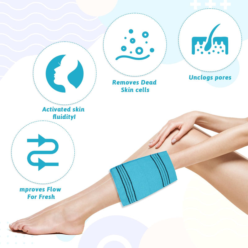 [Australia] - Pack of 6 Exfoliating Washcloth Gloves Asian Double-Sided Scrubbing Washcloth Exfoliating Gloves Reusable for Deep Clean Dead Dry Skin Cells Remove Skin Dirt 