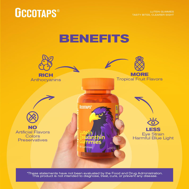 [Australia] - Lutein & Zeaxanthin Gummies - 20mg Lutein + Bilberry, No Sugar, Blue Light Support - Ideal for Dry Eyes & Daily Eye Wellness,30count 30 Count (Pack of 1) 