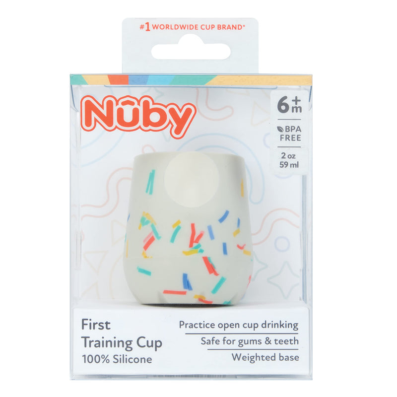 Nuby Silicone Confetti/Sprinkles First Open Training Cup for Baby: 2oz 1 Count