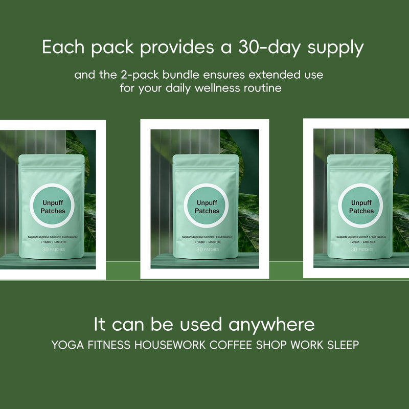 [Australia] - Unpuff Patches, with Dandelion, Fennel, Artichoke, Ginger & Turmeric, 2 Pack, 60 Patches (2pc) 