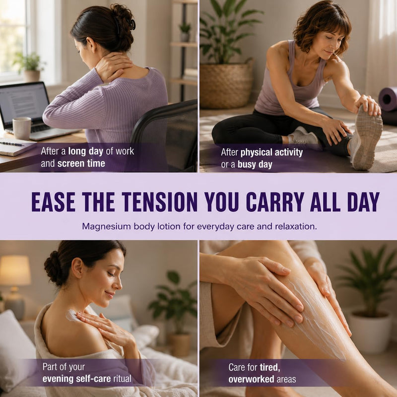 EMPURA Lavender Magnesium Lotion, Relaxing Gifts for Women, 4 Oz | Lavender & Chamomile, Fast-absorbing, Non-greasy, Evening Relaxation, Muscle Relief, Self Care Gifts for Women 4 Ounce (Pack of 1)