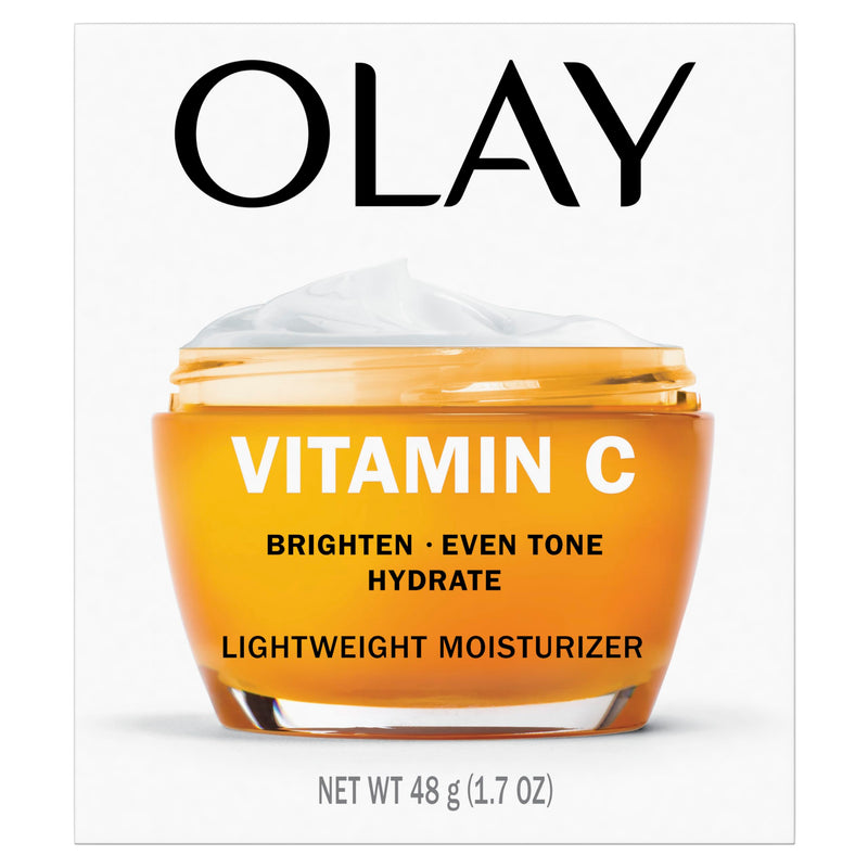 Olay Vitamin C Face Moisturizer, Brightening Cream for Women, Instant Hydration, Evens Tone, Dark Spot & Hyperpigmentation Reduction, Glowing Skin Care - Niaciniamide, Lactic Acid, 1.7 Oz 1.7 Fl Oz