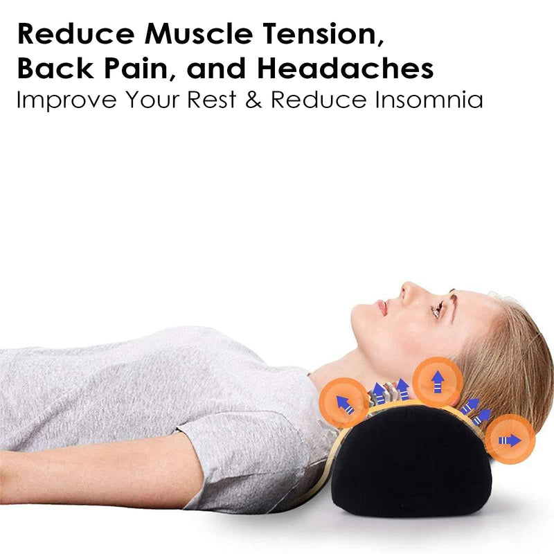 [Australia] - Acupressure set acupressure mat pillow for soothing relaxation and massage, relief from back pain, headache, neck pain, stress and sleep disorders at home, in the office or when traveling black and white 
