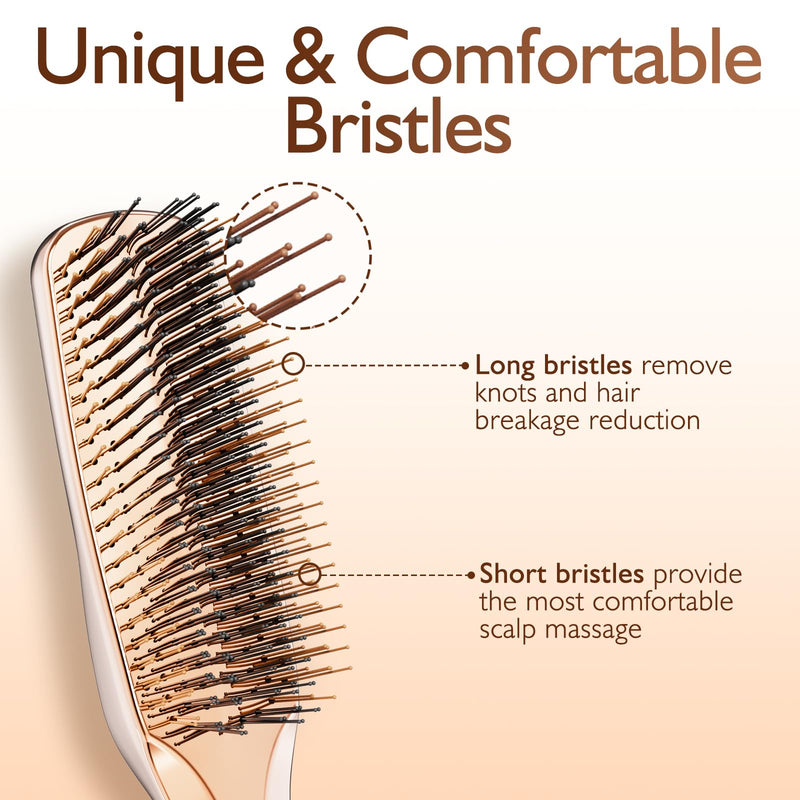 Detangling Hair Brush, Dry and Wet Detangler Hair Brush for Women and Men, Massager Scalp Brush for Straight/Long/Fine Hair, Rose Gold