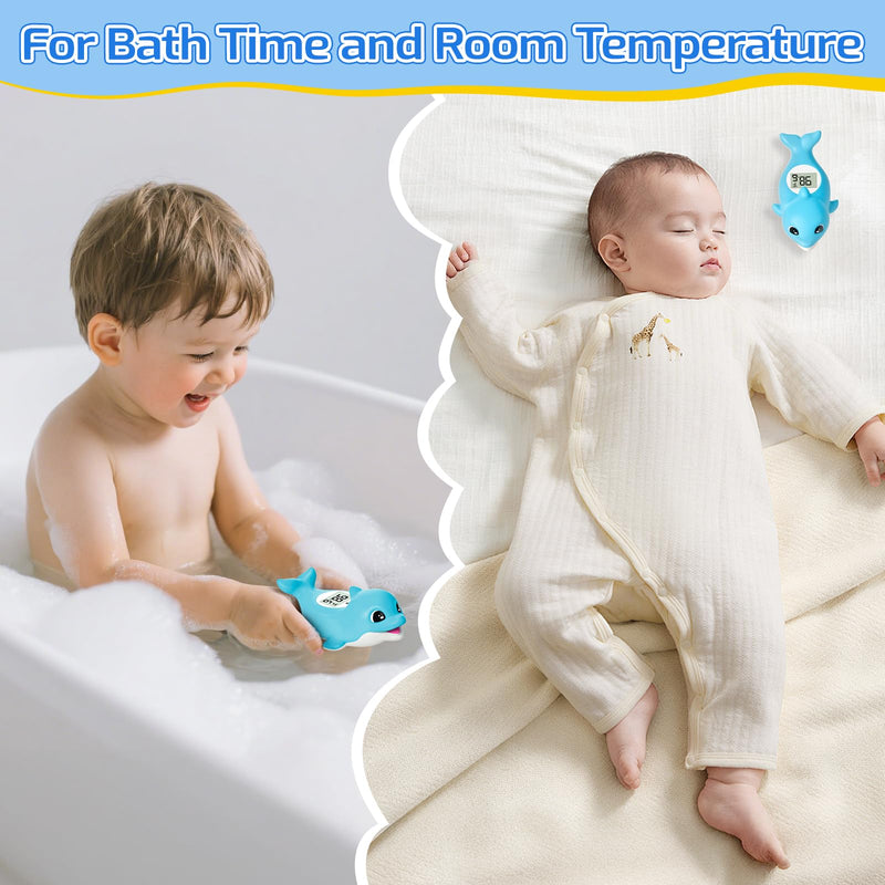 [Australia] - Baby Bath Thermometer for Newborn ‚Äì Digital Bathtub Water Temperature Thermometer ‚Äì Floating Dolphin Bath Toy, ¬∞C/¬∞F Display, Waterproof & BPA-Free 