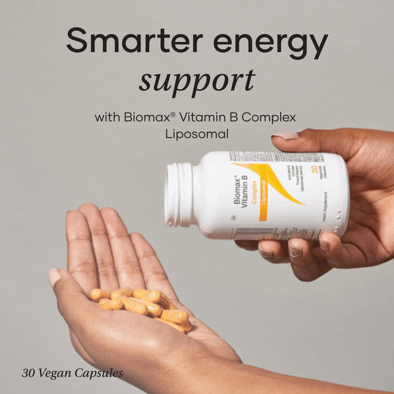 Coyne Biomax – Vitamin B Complex – High Absorption Liposomal B-Complex with Quatrefolic for Energy & Cognitive Health – Methylated Vitamin B Supplements – 30 Vegan Capsules