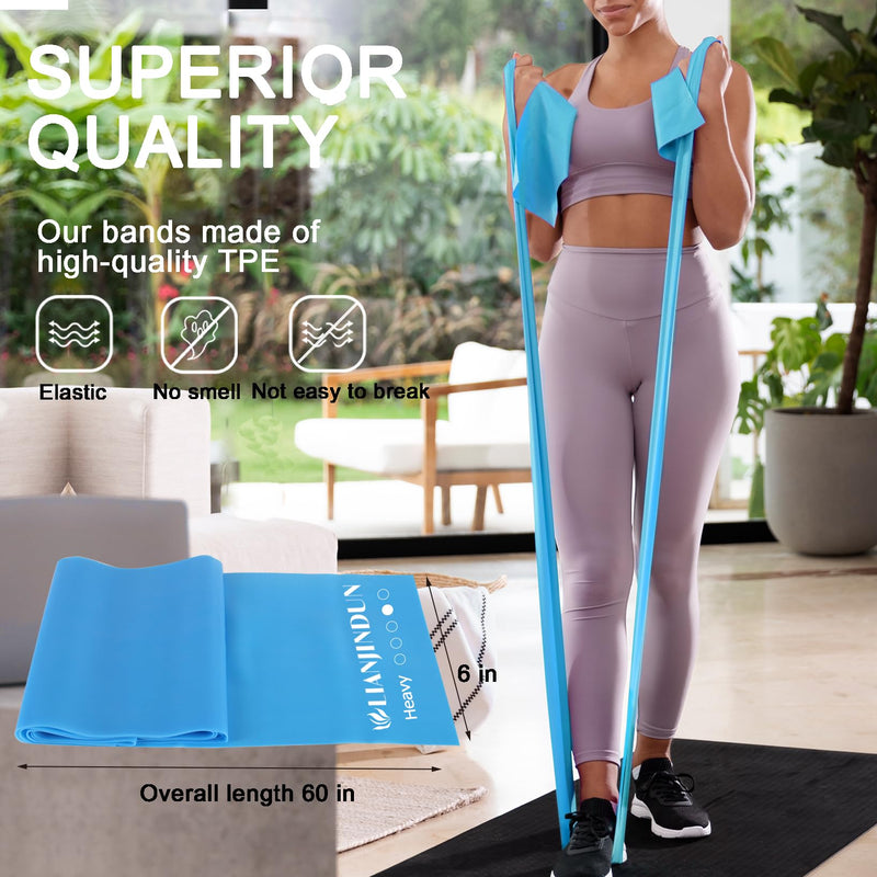 [Australia] - Professional Resistance Bands. Latex-Free, Work Out Bands, Stretch Bands for Working Out Women or Men, Exercise Bands Set for Physical Therapy Colour Set (5-30lbs) 