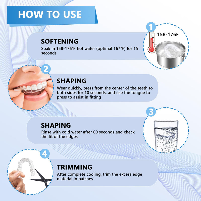 [Australia] - Night Guards for Teeth Grinding, Mouth Guard for Grinding Teeth at Night, Food Grade Silicone, Professional Custom Protection, Save You $2,000, Including 12 Cleaning Tablets 1.5 * 2in+1.8 * 2.3in 1.5*2in+1.8*2.3in 