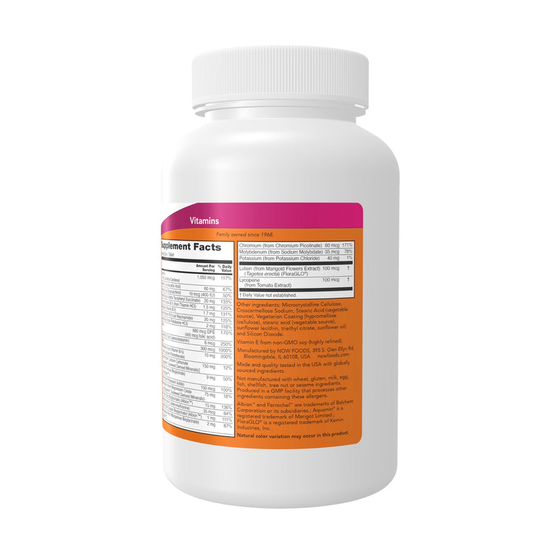 NOW Foods Supplements, Daily Vits™, One Tablet Daily with Lutein & Lycopene, 250 Tablets 250 Count (Pack of 1)