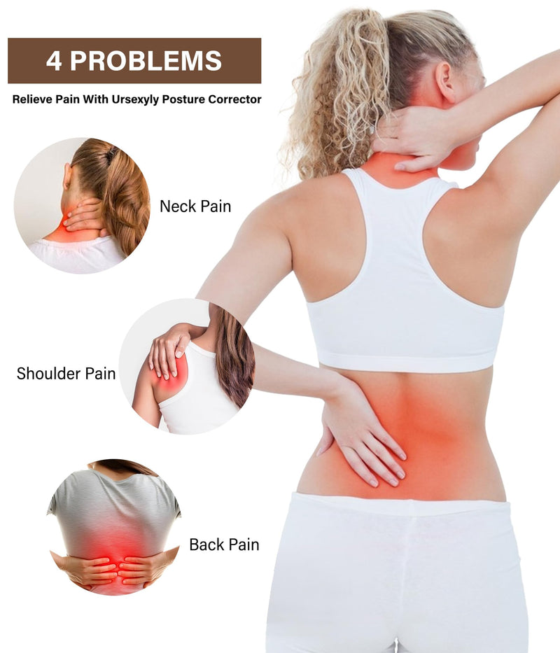 URSEXYLY Back Brace Posture Corrector for Women Breathable Posture Brace Adjustable Full Back Support Brace,Upper and Lower Back Pain Relief(Large,Black) Large Black