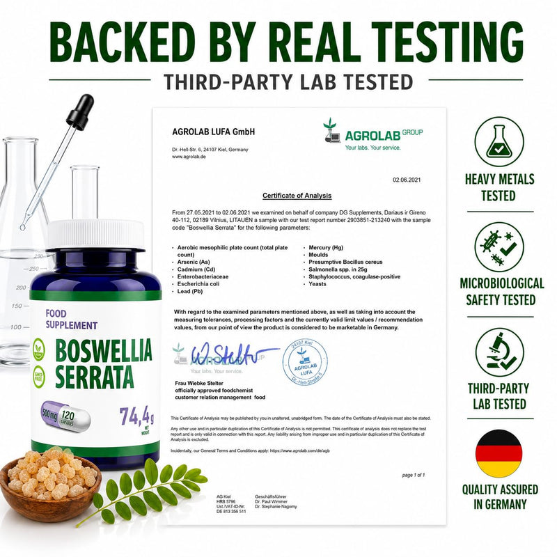 Hepatica Boswellia Serrata (Indian Frankincense) 5,000mg Equivalent | 500mg 10:1 Extract | 65% Boswellic Acids | 120 Vegan Capsules | 3rd Party Lab Tested