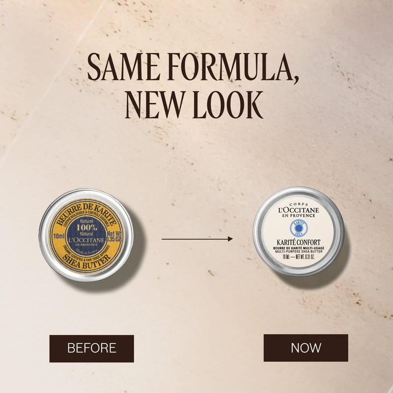 L’Occitane Organic Certified Pure Shea Butter, Multi-Use Moisturizing Balm with Vitamin E for Dry Skin, Hair, & Lips, Protective & Softening Skincare 0.31 Fl Oz (Pack of 1)