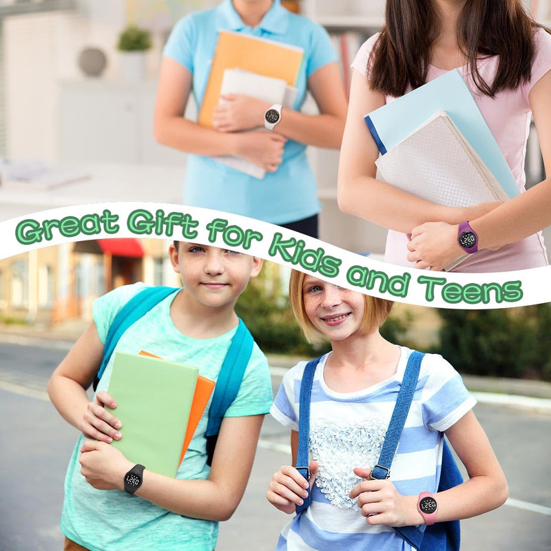 [Australia] - Kids Led Digital Pedometer Watch, Steps Counter, Waterproof Wristwatch, Vibrating Alarm Clock, Stopwatch, Great Gift for Kids Children Teens Girls Boys(Green) Green 