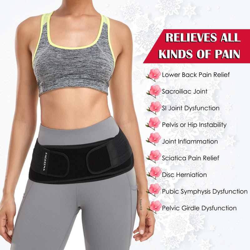 [Australia] - Sacroiliac SI Joint Hip Belt - Lower Back Support Brace for Men Women - Hip Braces for Hip Pain - Pelvic Support Belt - Trochanter Belt - Adjustable Sciatica Pelvis Lumbar Pain Relief ,REGULAR (Hip Size 30"-45") REGULAR (Hip Size 30-45 inch) Black 