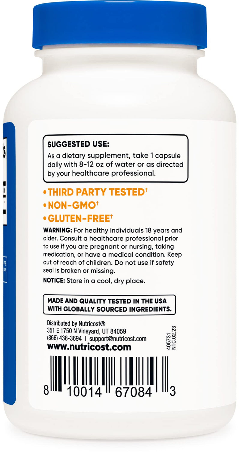 [Australia] - Nutricost ox bile capsules 125mg, 240 premium capsules - non-GMO, soy-free, gluten-free 