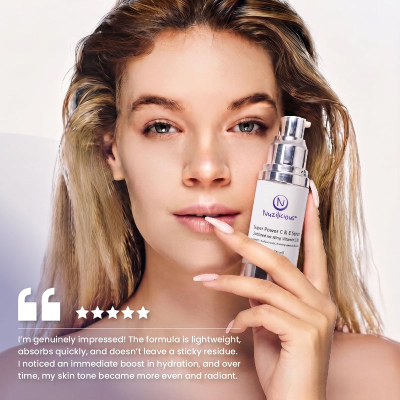 Professional Grade Super C & E Serum for Glowing Skin – Stabilized, Non-Stinging Vitamin C Formula – Vegan, Cruelty-Free, Anti-Dullness Face Serum – 1 oz 1 Ounce (Pack of 1)