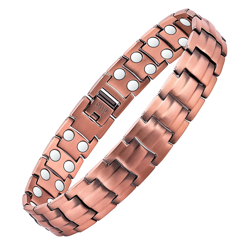 [Australia] - MagEnergy Mens Copper Magnetic Bracelets, 99.9% Pure Copper Bracelet with Double-Row Strength Magnets, Adjustable Jewelry with Sizing Tool Copper-1 