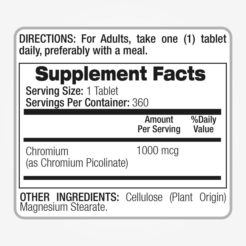 [Australia] - Lab | chromium picolinate |360 tab | chromium | chromium supplements | chromium picolinate 1000mcg | picolinato de cromo | chromium supplement | Ultra high Absorption. 
